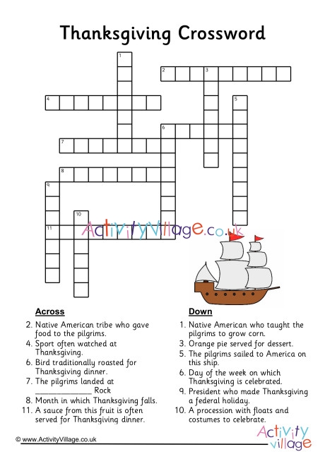 Thanksgiving Crossword