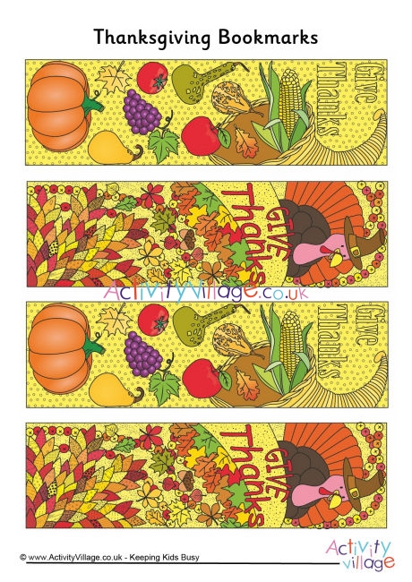 Thanksgiving doodle bookmarks