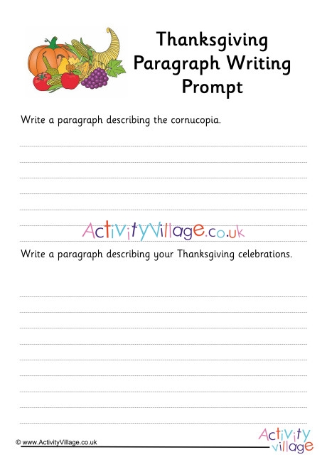 Thanksgiving Paragraph Writing Prompt
