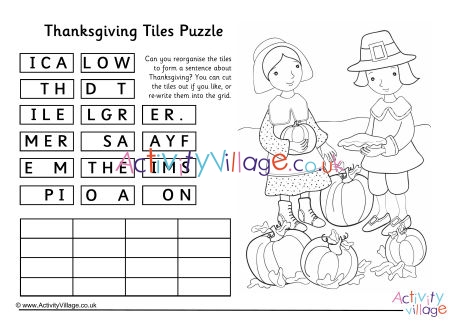 Thanksgiving tiles puzzle