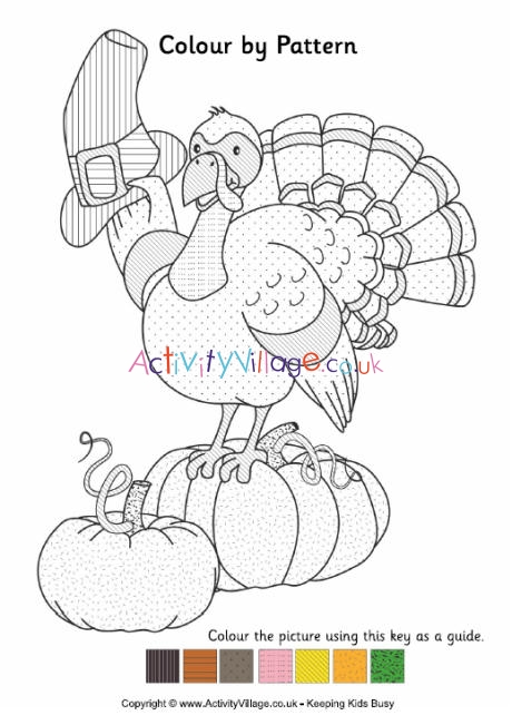 Thanksgiving turkey colour by pattern