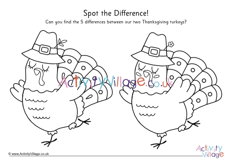 Thanksgiving Turkey Spot The Difference 1