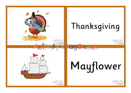 Thanksgivng Vocabulary Matching Cards