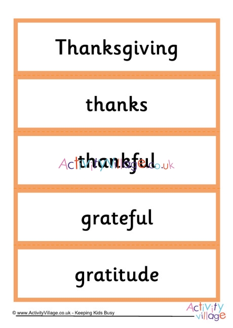 Thanksgiving word cards