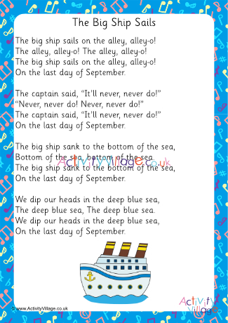 The Big Ship Sails Printable 