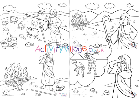 The Burning Bush colouring pages