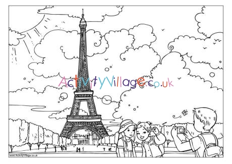 The Eiffel Tower colouring page