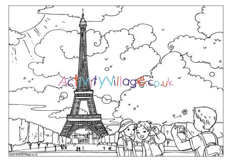 The Eiffel Tower Colouring Page