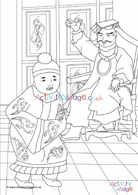 The Goddess Who Cast The Bell - colouring page 1