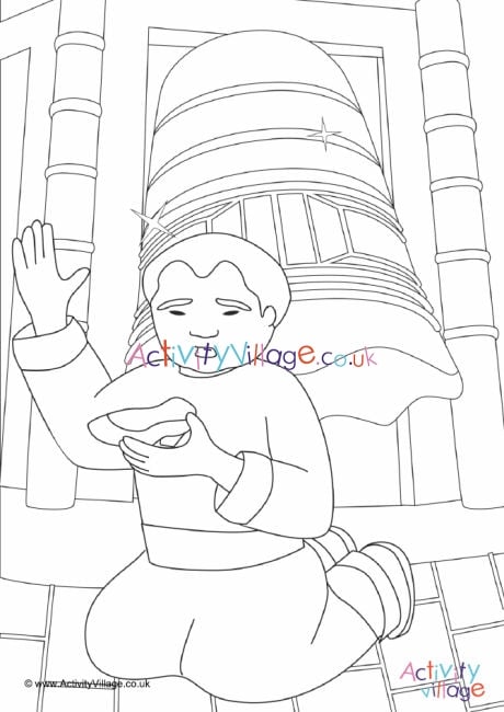 The Goddess Who Cast The Bell - colouring page 4