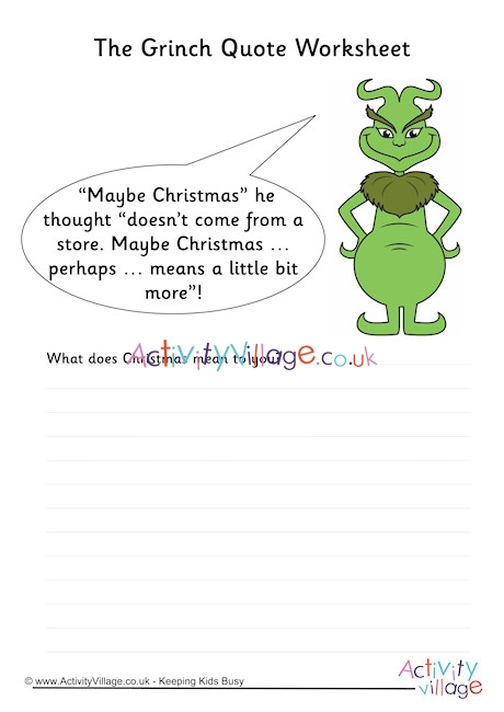The Grinch Quote Worksheet