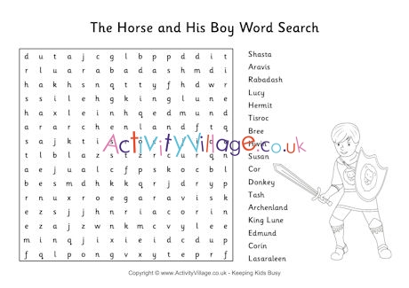 The Horse and His Boy word search