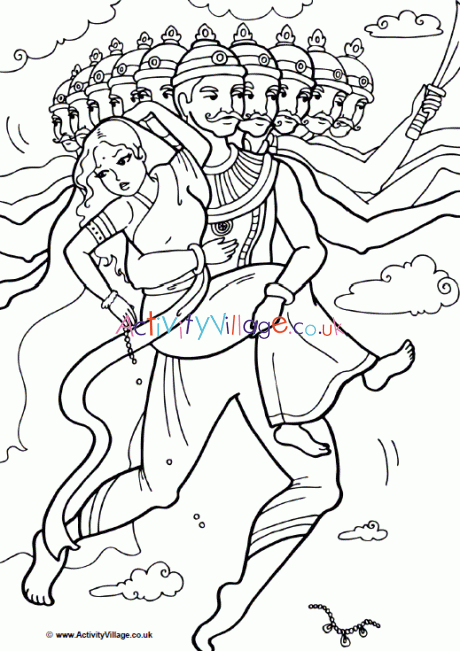 The kidnap of sita colouring page
