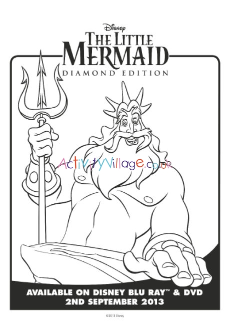 The little mermaid colouring page 1