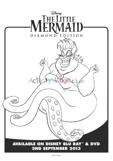 The little mermaid colouring page 2