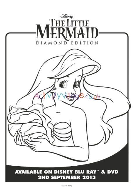 The little mermaid colouring page 5