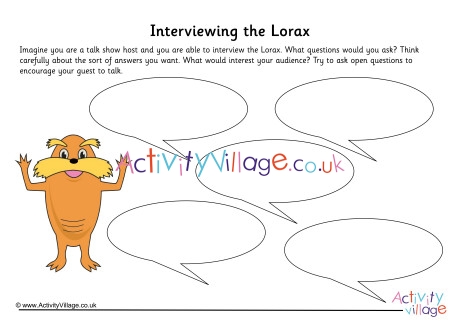 The Lorax Interview Worksheet