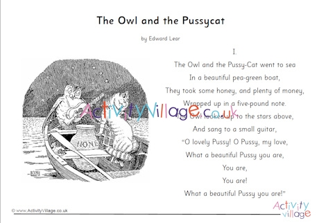 The Owl and the Pussycat printable