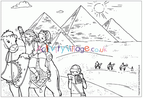 The pyramids colouring page