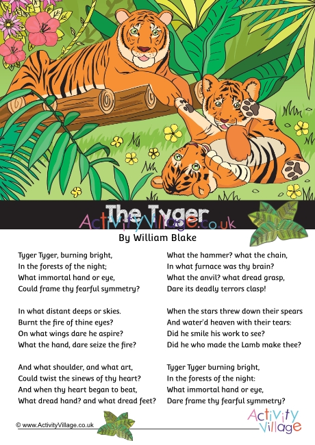 The Tyger by William Blake - Printable