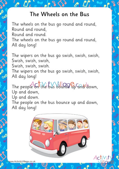 The Wheels On The Bus Song Lyrics Printable