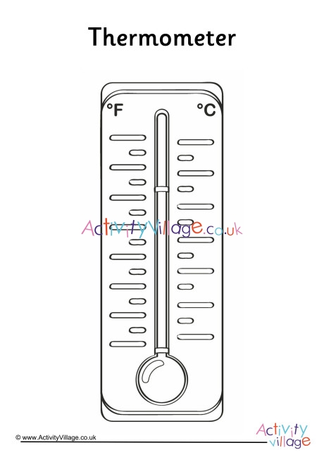 Thermometer Colouring Page