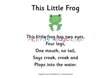 This little frog rhyme