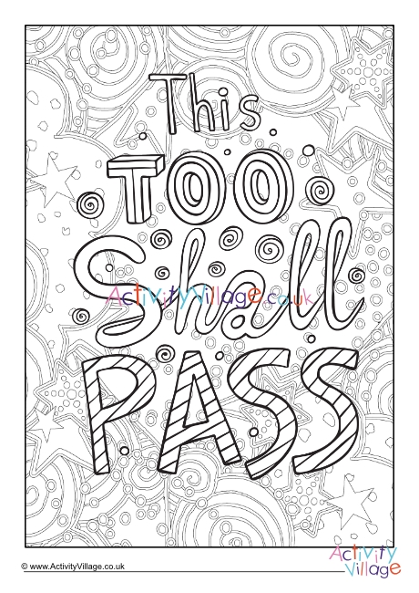 This Too Shall Pass colouring page