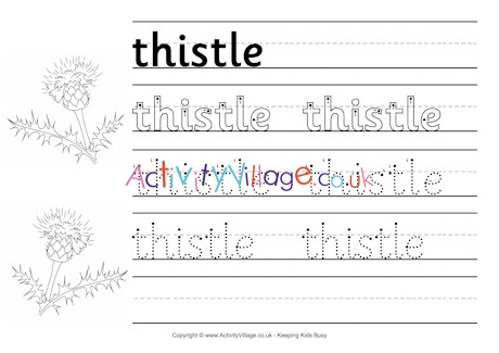 Thistle handwriting worksheet