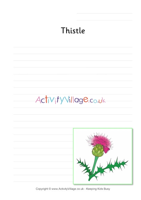 Thistle writing page