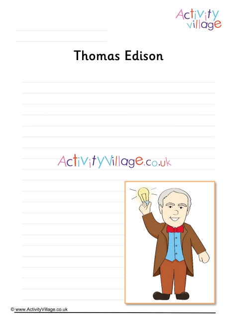 Thomas Edison Writing Page