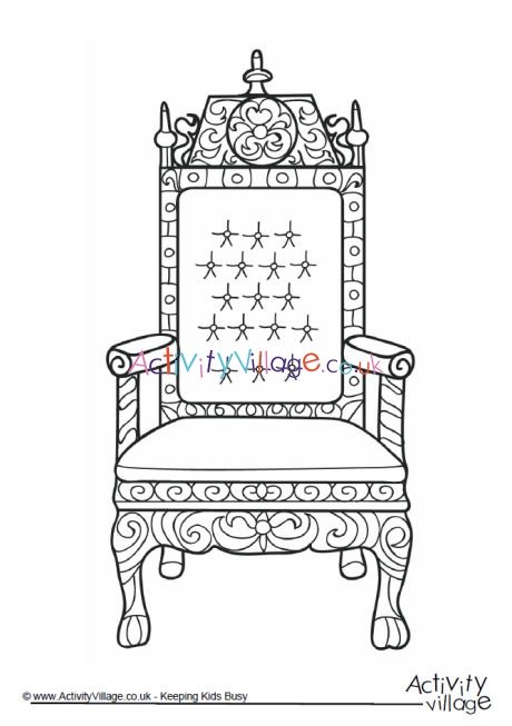 Throne colouring page 1