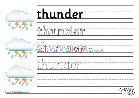 Thunder Handwriting Worksheet