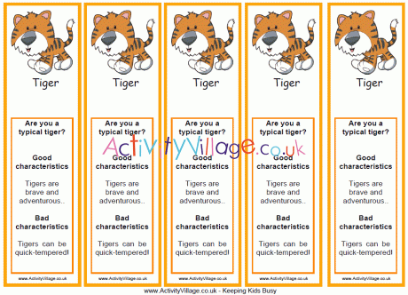 Year of the Tiger bookmarks