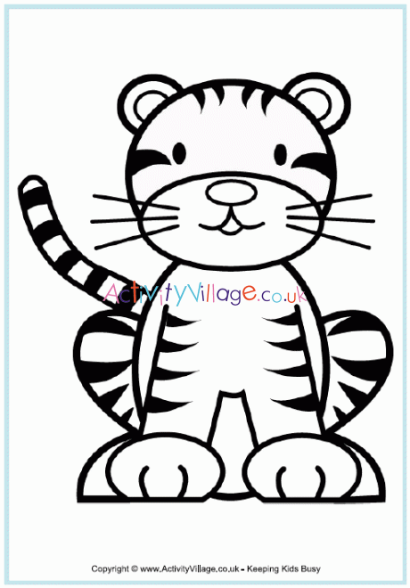 Tiger colouring page