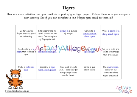 Tiger project activity suggestions