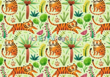 Tiger scrapbook paper