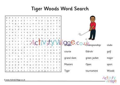 Tiger Woods Word Search