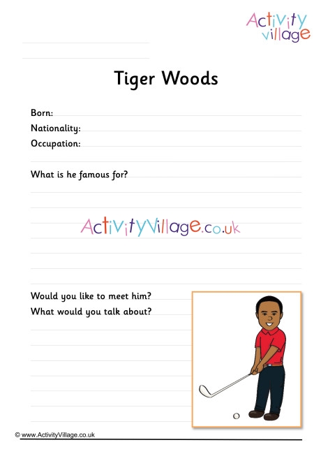 Tiger Woods Worksheet