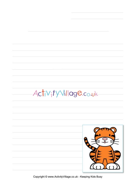 Tiger writing page