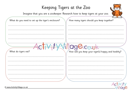 Tiger Zookeeper Worksheet