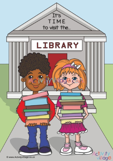 Time to visit the library poster