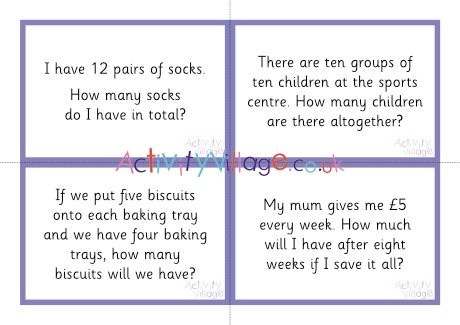 Times tables story sums 1