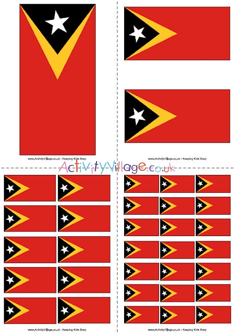 Timor Leste Flag Printable