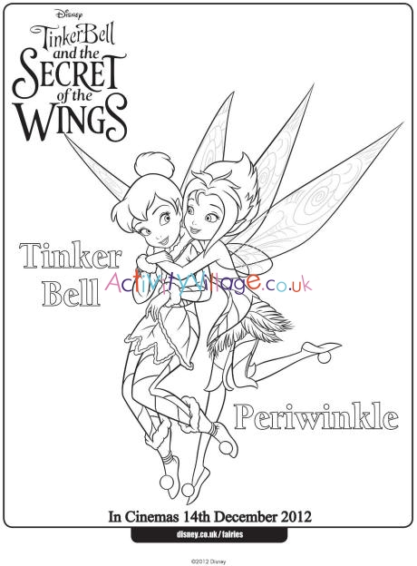 Tinkerbell and Periwinkle colouring page