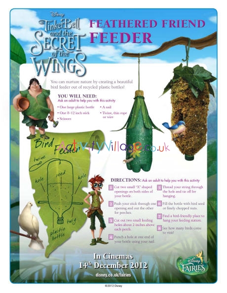 Tinkerbell bird feeder craft