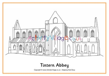 Tintern Abbey colouring page