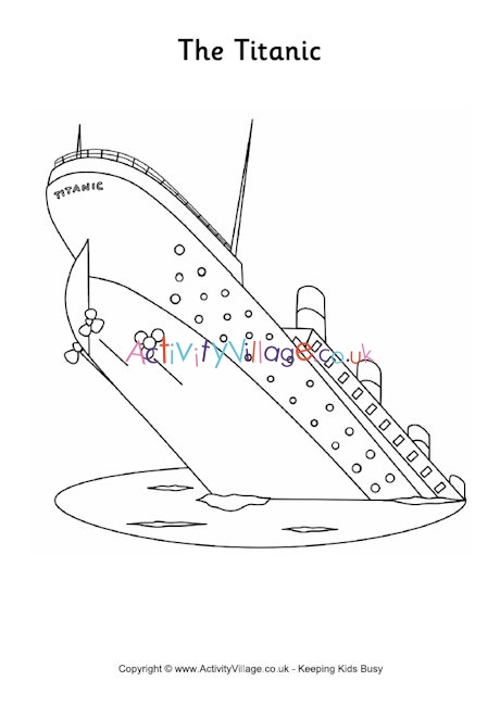 Titanic colouring page