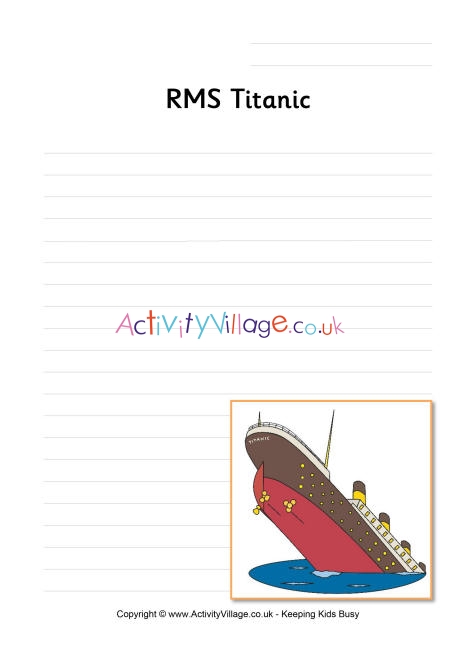 Titanic writing page