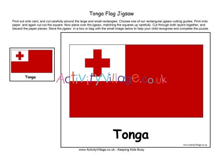 Tonga flag jigsaw